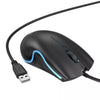 Hoco LED Flashing Gaming Wired Mouse - Black