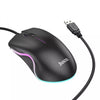 Hoco LED Flashing Gaming Wired Mouse - Black