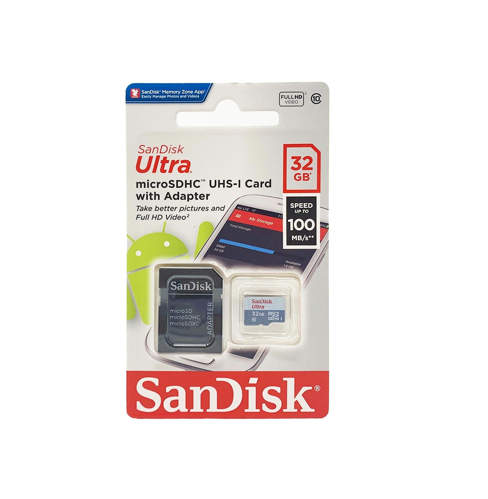 SanDisk Ultra 32GB micro SDHC UHS-I Card With Adapter